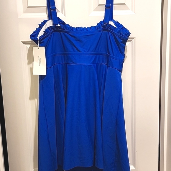 NEW Bloomchic frill trim ruffle hem ruched swim dress 2x - Picture 4 of 7
